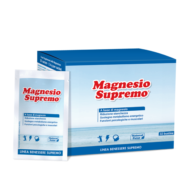 Magnesio Supremo Natural Point - Integratore per stanchezza e stress - 32 bustine da 2,4 g