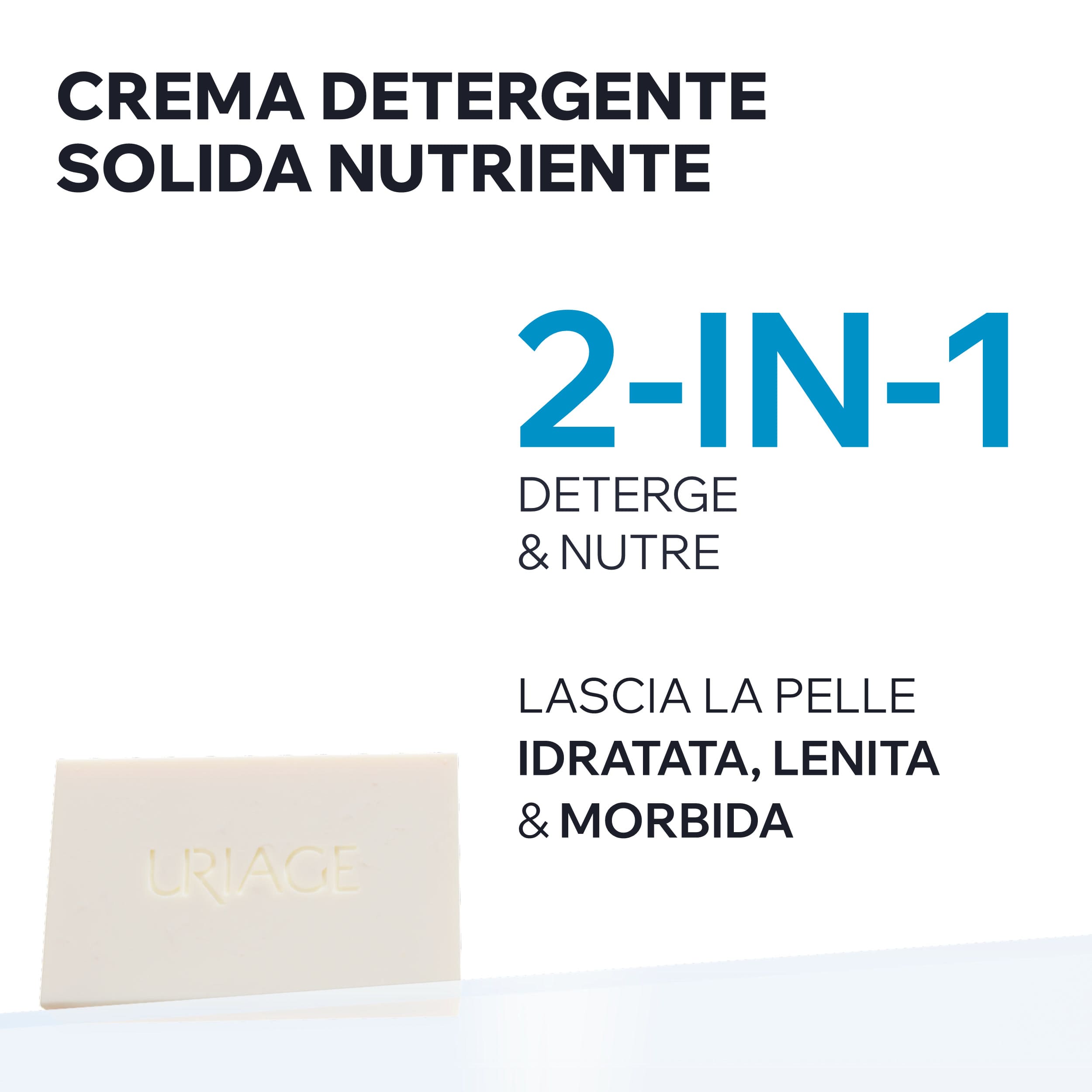 Uriage Derm-Phy - Crema Doccia Lavante Dermatologica - Sapone Solido Viso E Corpo 125 g