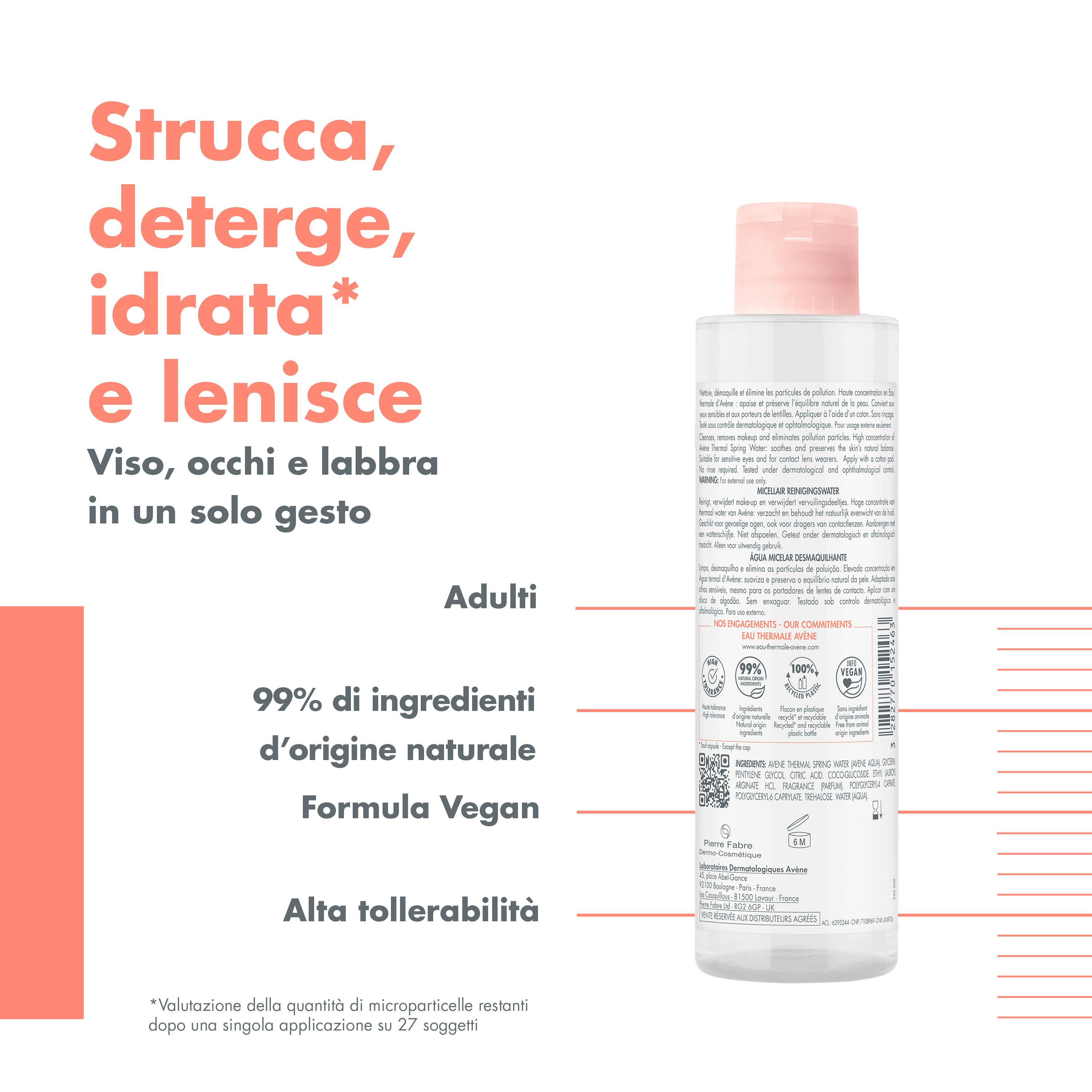 Eau Thermale Avène Acqua micellare struccante - DETERGENTE SENZA RISCIACQUO - Les Essentiels 200 ml