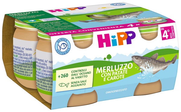 HIPP MERLUZZO PATATE/CAR 4X80G