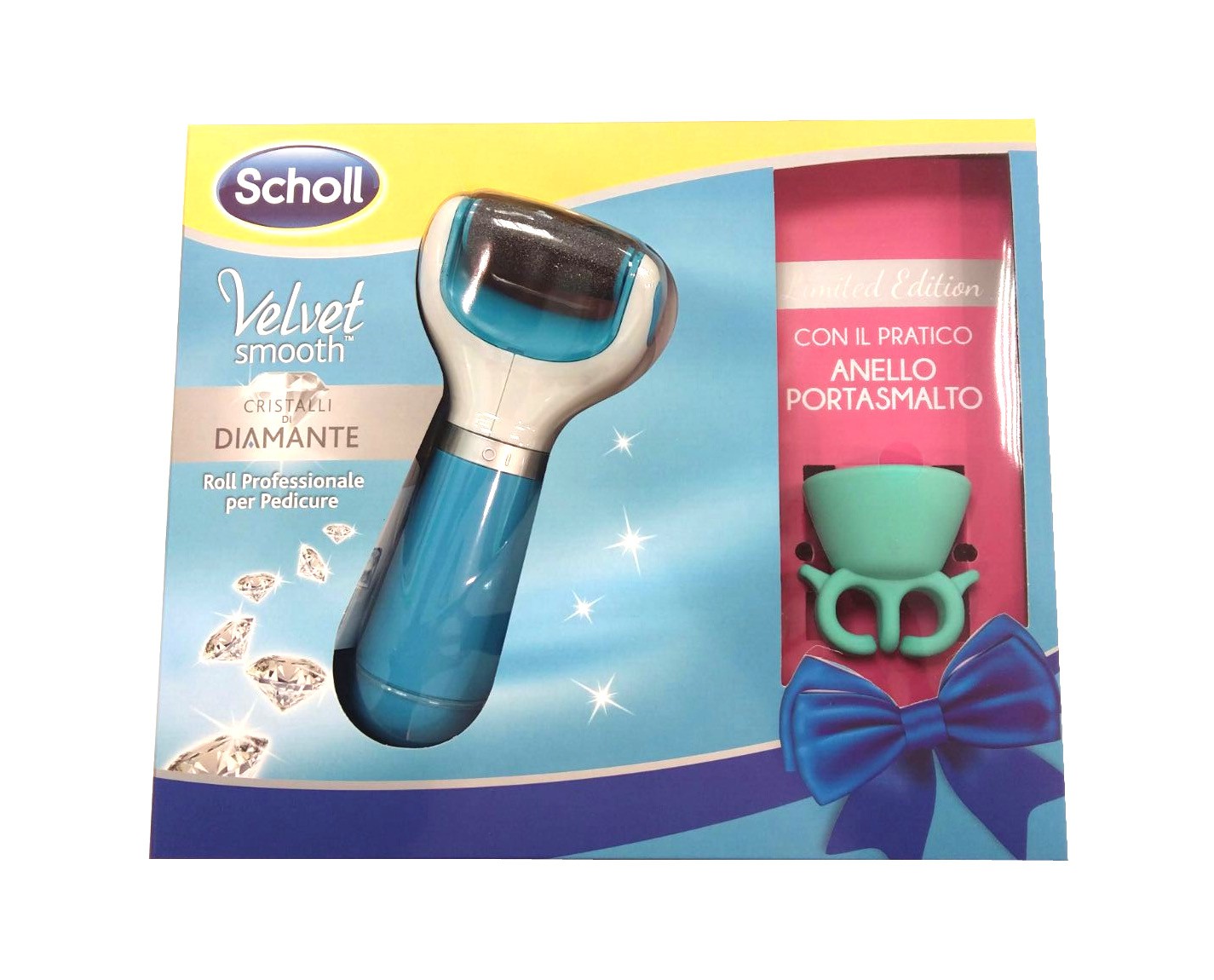 Scholl Velvet Smooth Roll Professionale per Pedicure con il PRATICO ANELLO PORTASMALTO