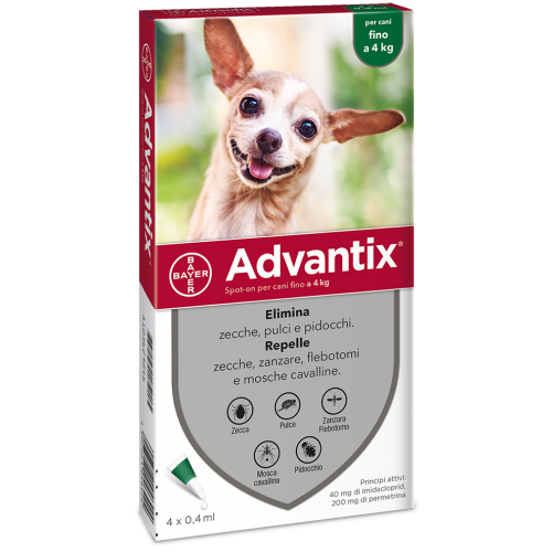 Advantix Spot-On Cani 6 Pipette Monodose Fino a 4 Kg 