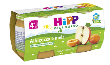 Hipp Biologico Omogeneizzato Albicocca e Mela 2x80g