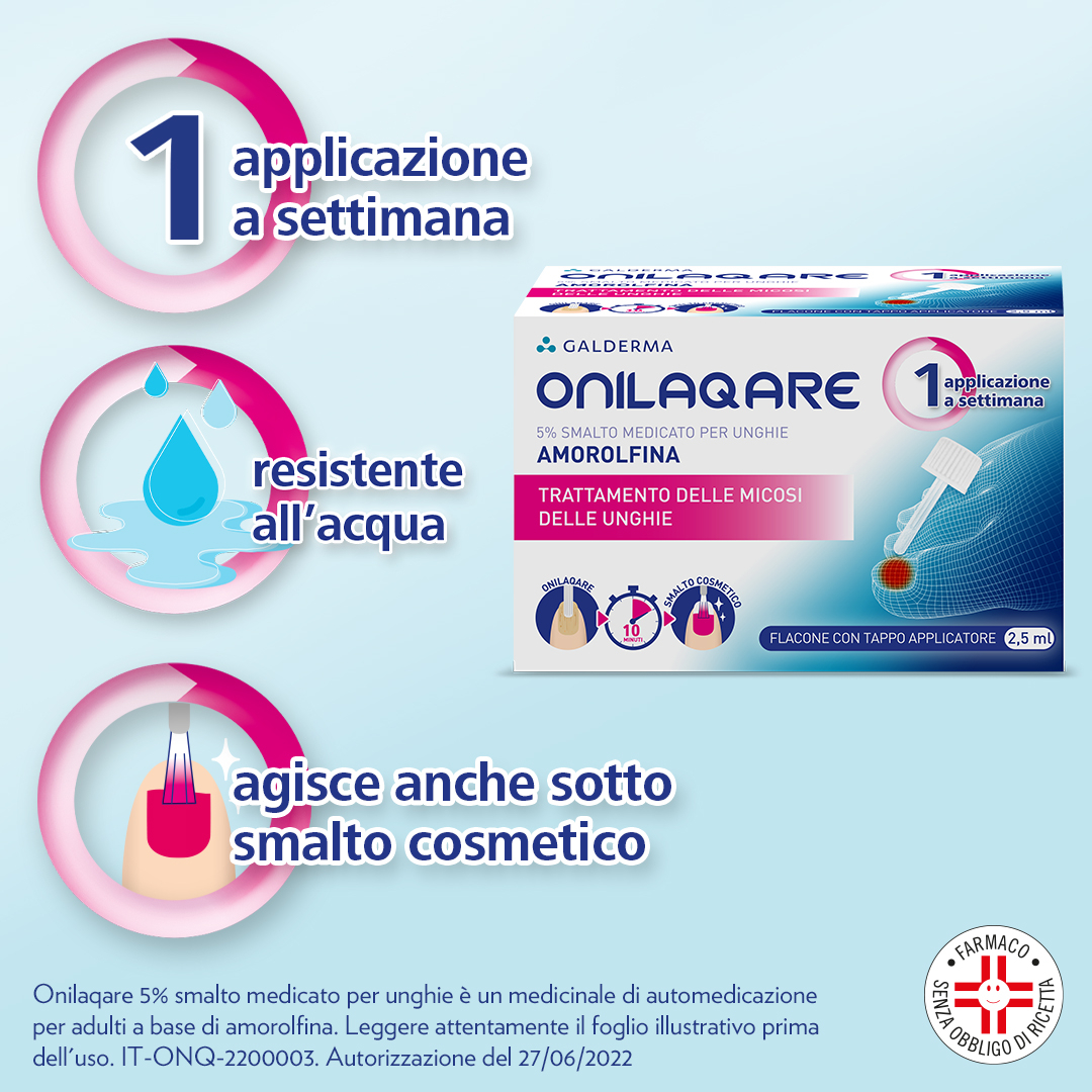 Onilaqare 5% smalto contro la micosi con applicatore 2,5 mL