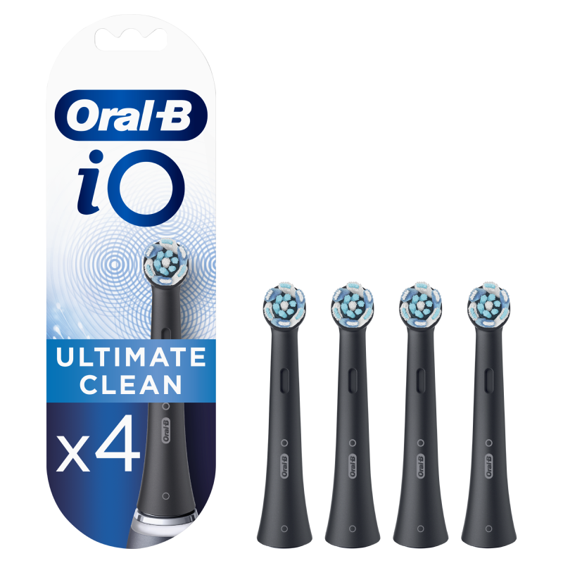 Testine Di Ricambio Nere Oral-B iO Ultimate Clean, 4 Pezzi