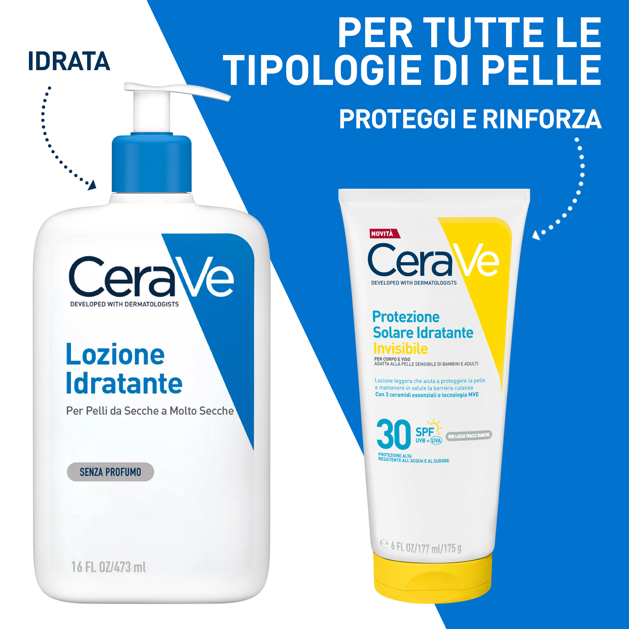 Cerave - Protezione Solare Idratante Invisibile Viso E Corpo SPF30 Per Pelli Da Normali A Secche 75 ml
