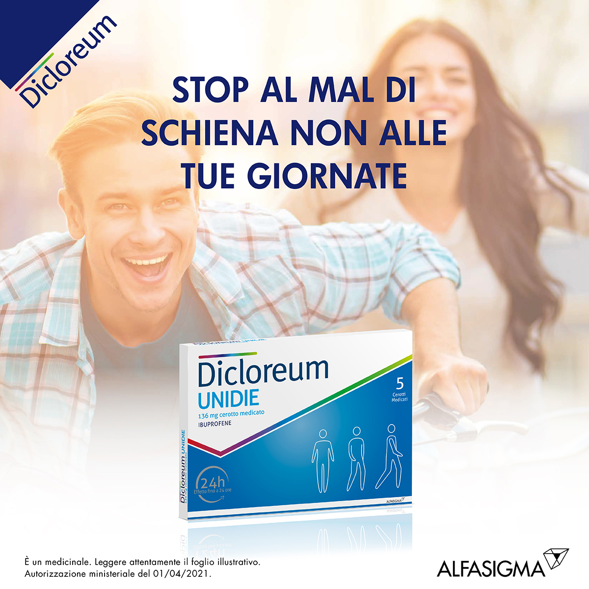 Dicloreum Unidie Cerotti Antinfiammatori per Dolore 5 Cerotti 136mg