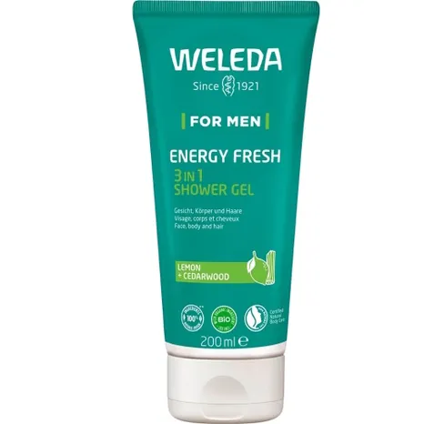 Weleda ForMen Energy Fresh Gel Doccia 3in1 Viso Corpo e Capelli 200 ml