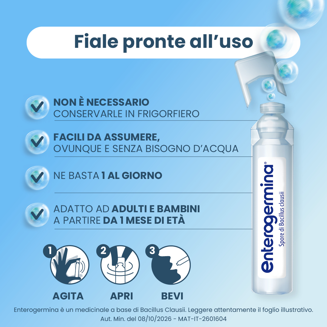 Enterogermina 4 Miliardi/5 ml Sospensione Orale - Fermenti Lattici E Probiotici Per I Disturbi Intestinali 30 Fiale
