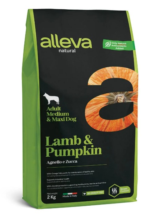 ALLEVA NATURAL DOG ADULT LAMB AND PUMPKIN MEDIUM/MAXI KG 2 - P00212
