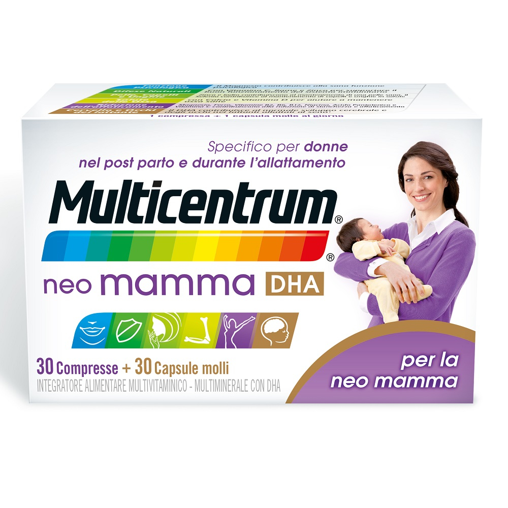 Multicentrum Neo Mamma DHA Integratore Alimentare Multivitaminico Multiminerale 30 Cpr+30 Cps