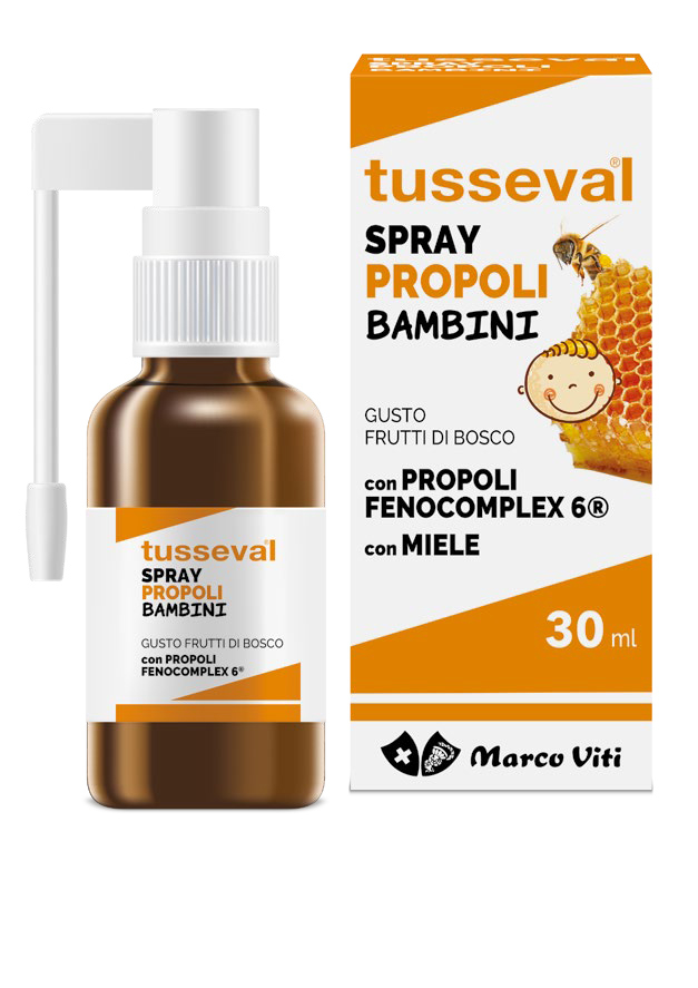 Tusseval Spray Gola Propoli per Bambini gusto Frutti di Bosco 30ml