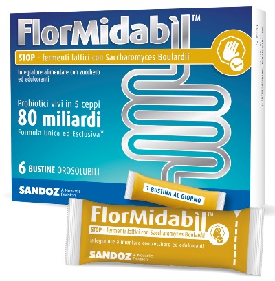 FlorMidabil Stop Integratore Contro la Diarrea 6 Bustine
