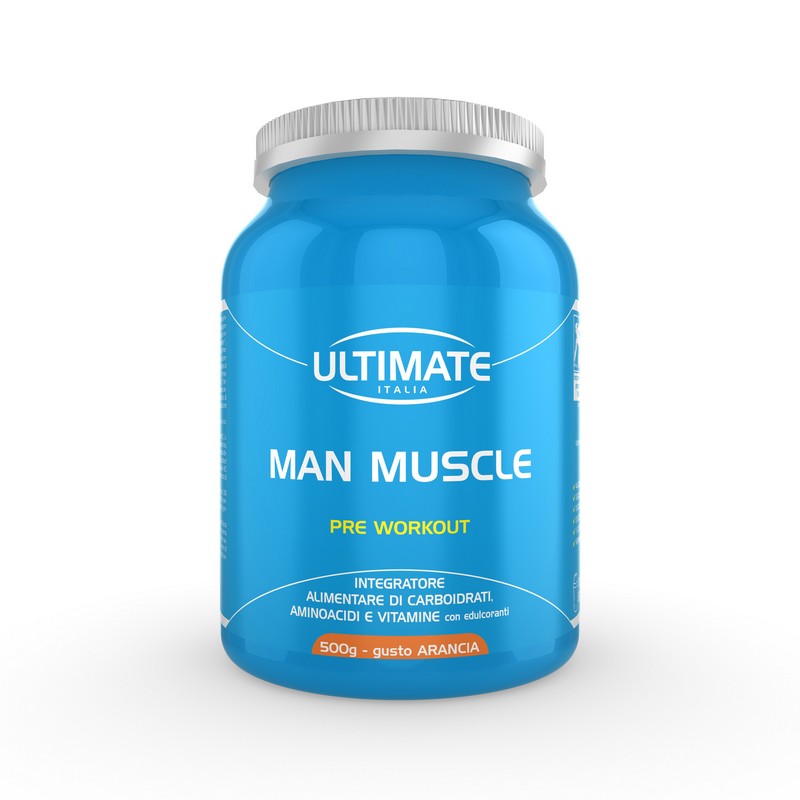 Ultimate Italia Man Muscle Pre Workout Gusto Arancia - Integratore Per Lo Sport 500 g