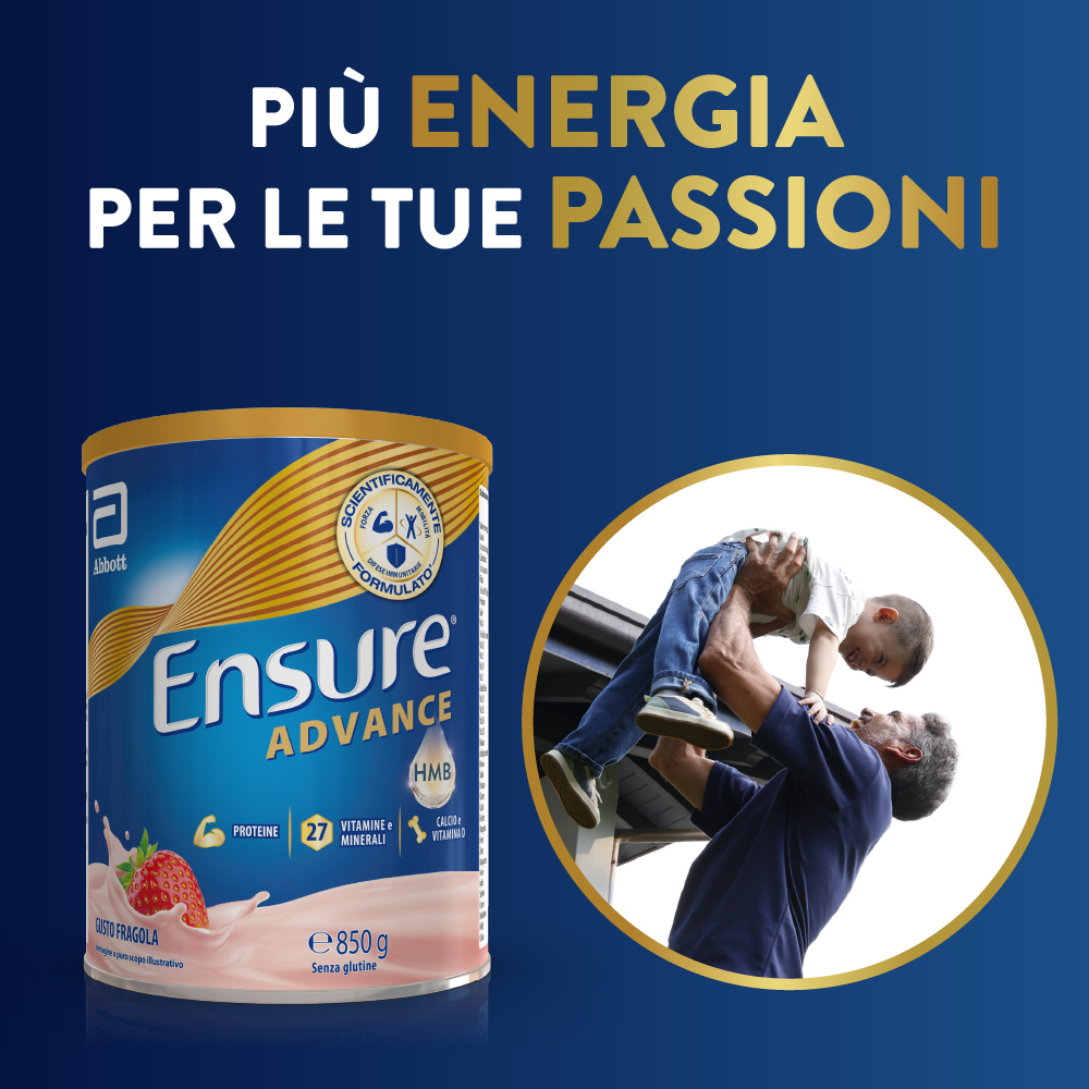 Ensure® Advance Integratore in polvere forza & energia 850g Fragola
