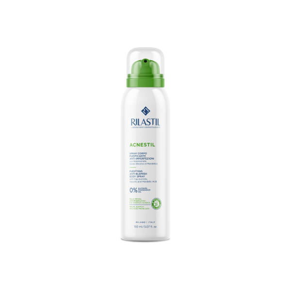 ACNESTIL - Spray corpo purificante e anti-imperfezioni con Niacinamide, Acido Glicolico e Acido Mandelico 150ml