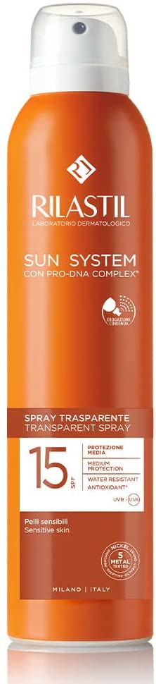 Rilastil Sun System Spray Solare Trasparente SPF 15+ Protezione Corpo 200 ml