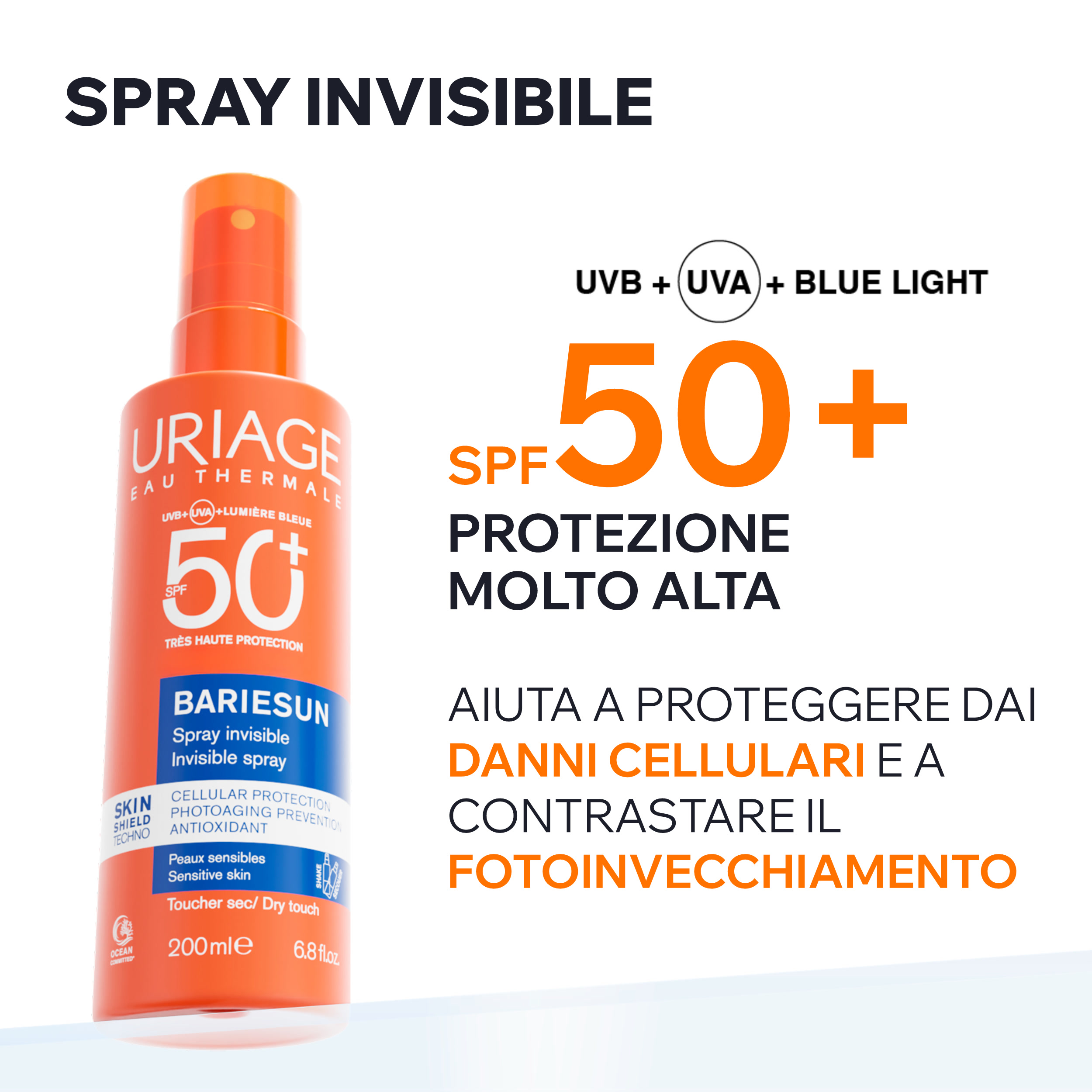 Uriage - Bariésun Spray Solare Invisibile SPF50+ Viso E Corpo 200 ml