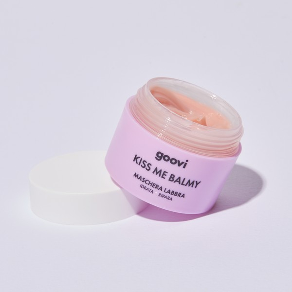 GOOVI KISS ME BALMY MASCHERA LABBRA - IDRATAZIONE E RIPARAZIONE INTENSA, 94% INGREDIENTI NATURALI, 10ML