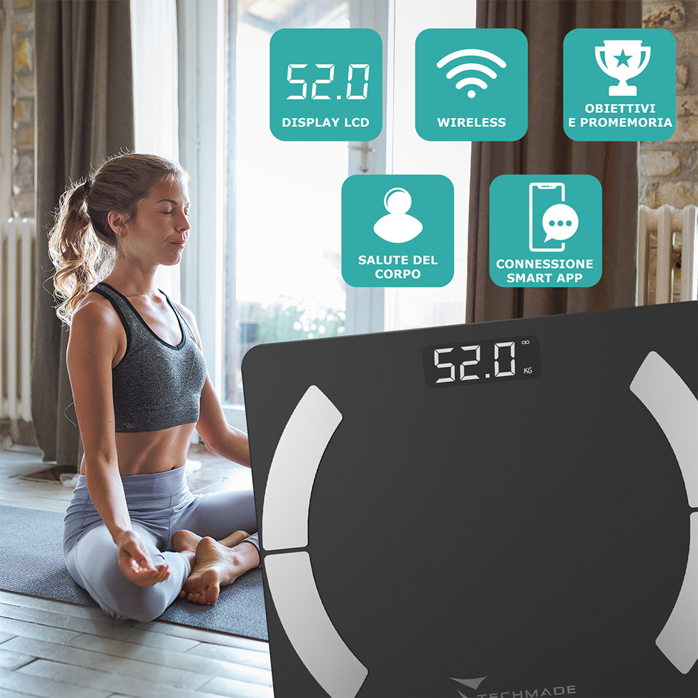 TECHMADE BILANCIA SMART BLACK