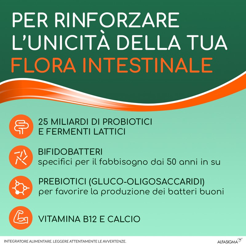Yovis Rigenera, Probiotici per il Benessere Intestinale dai 50 anni, 25 Miliardi di Fermenti Lattici Vivi con Calcio e Vitamina B12, 10 Bustine