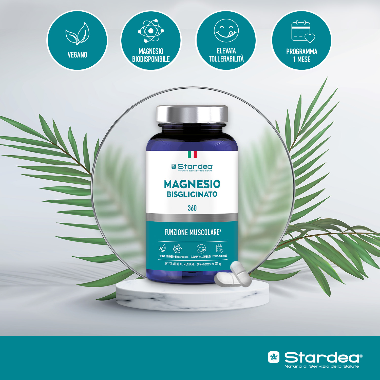 STARDEA MAGNESIO BISGLICINATO 360 - Compresse INTEGRATORE ALIMENTARE 