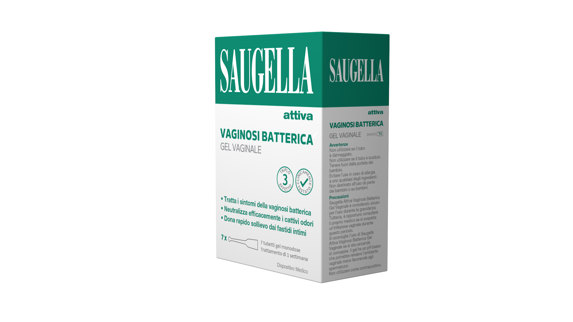 Saugella Attiva - Gel Vaginale Per Vaginosi Batterica 7 Tubi Monodose Da 5 ml