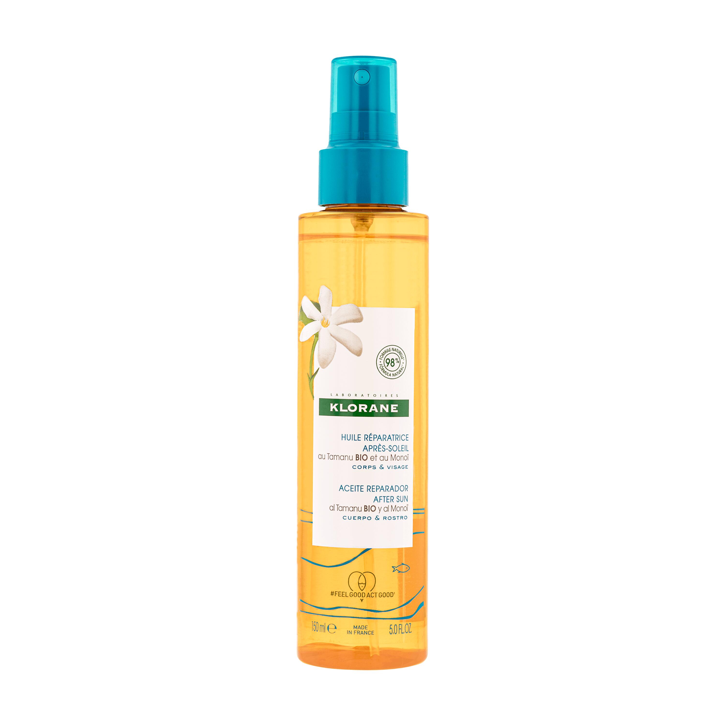 Klorane - Olio Ristrutturante Doposole Con Tamanu Bio E Monoï Viso E Corpo 150 ml