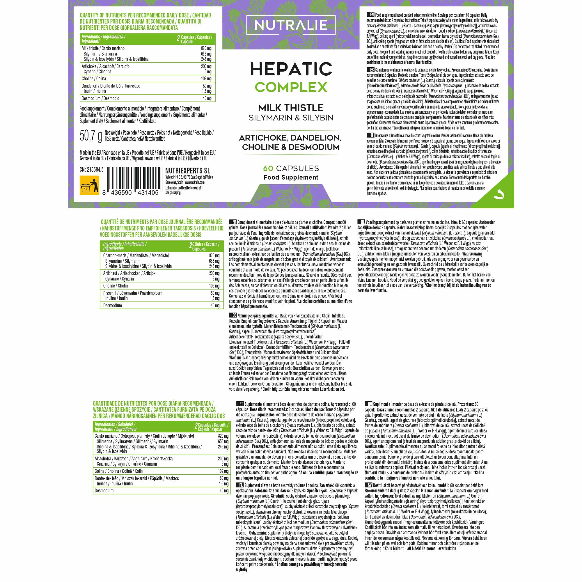 Nutralie Hepatic Complex 60 Capsule - Integratore Per La Funzione Epatica