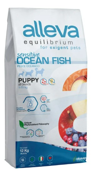 ALLEVA EQUILIBRIUM DOG SENSITIVE OCEAN FISH PUPPY ALL BREEDS KG 12 - P6005