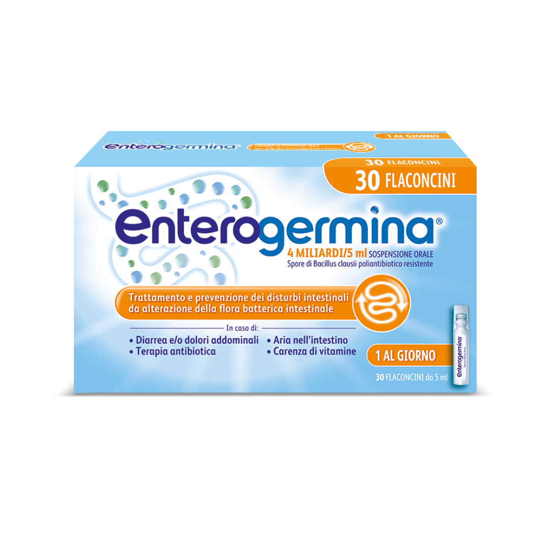 Enterogermina 4 Miliardi/5 ml Sospensione Orale - Fermenti Lattici E Probiotici Per I Disturbi Intestinali 30 Fiale