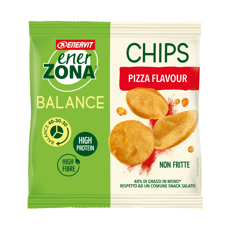 Enerzona Chips 40-30-30 Snack di Soia Gusto Pizza 1 Mini-pack
