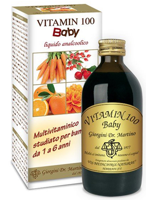 Dr. Giorgini Vitamin 100 Baby Liquido Analcolico Integratore Vitaminico 200 ml
