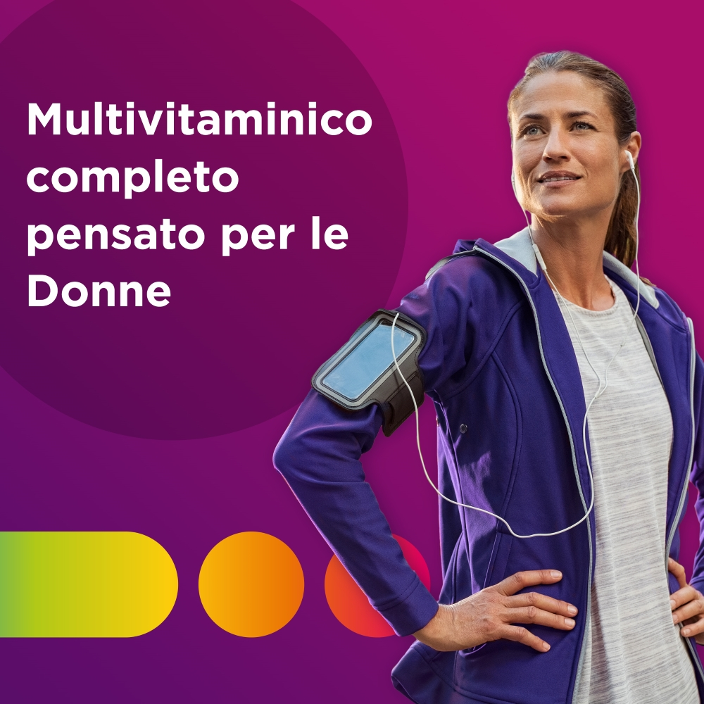Multicentrum Donna Integratore Alimentare Multivitaminico Vitamina D Calcio Ferro Acido Folico 60Cpr