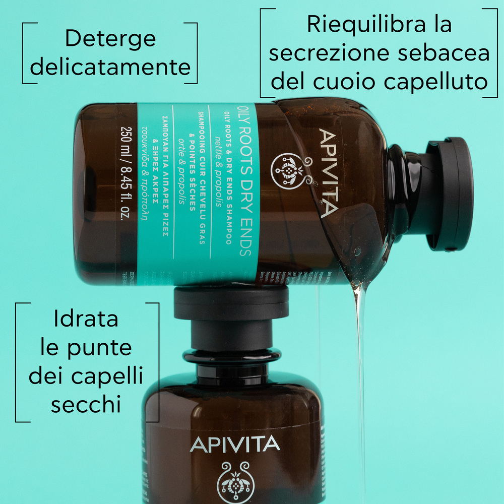 APIVITA Oily Roots Dry Ends Shampoo Cute Grassa e Punte Secche 250 ml