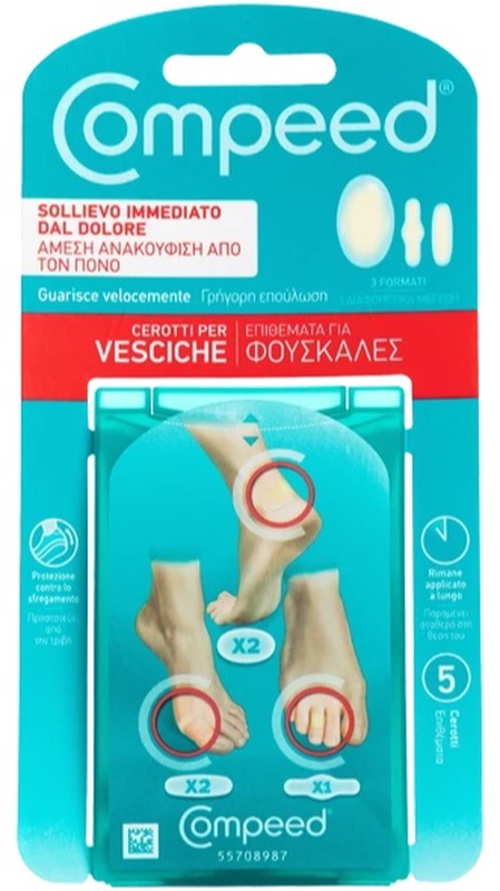 Compeed Cerotti Per Vesciche, A Lunga Durata E Guarigione Veloce - Pack Misto, 5 Cerotti