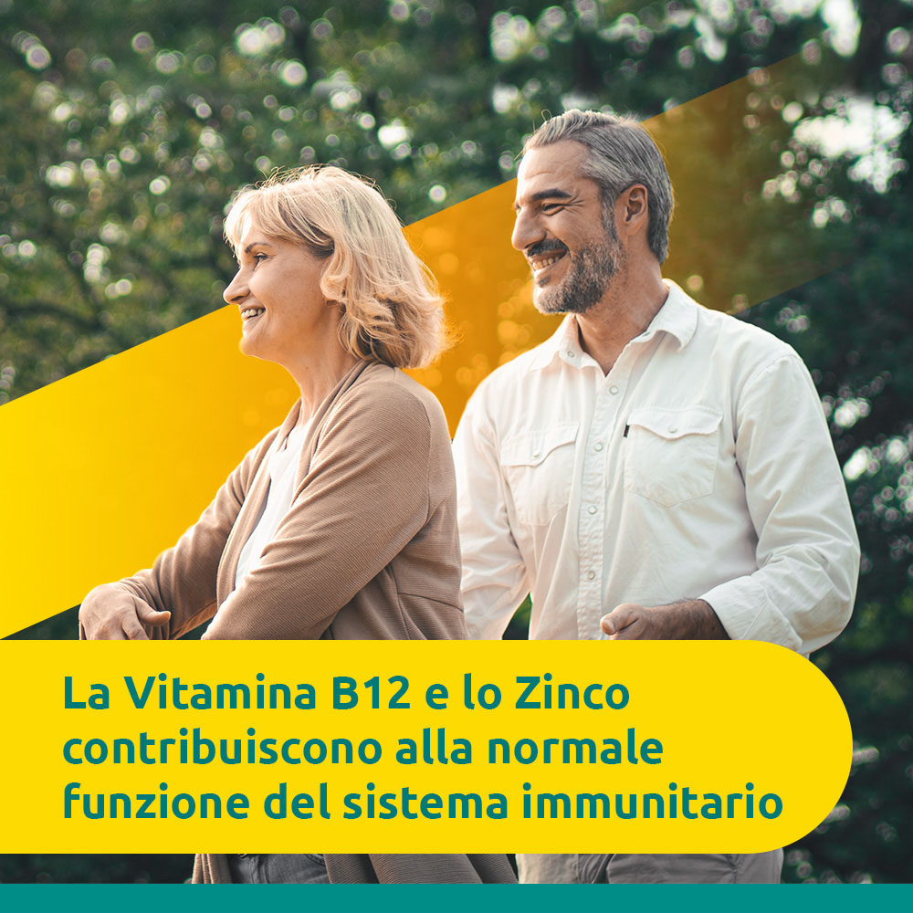 Supradyn Difese 50+ Integratore Multivitaminico  con Vitamina B12, Zinco, Niacina e Probiotici, per il Sistema Immunitario, Gusto Caramello, 10 Flaconcini da 10 ml