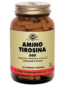 Solgar Amino Tirosina 500 Integratore Tiroide 50 Capsule Vegetali