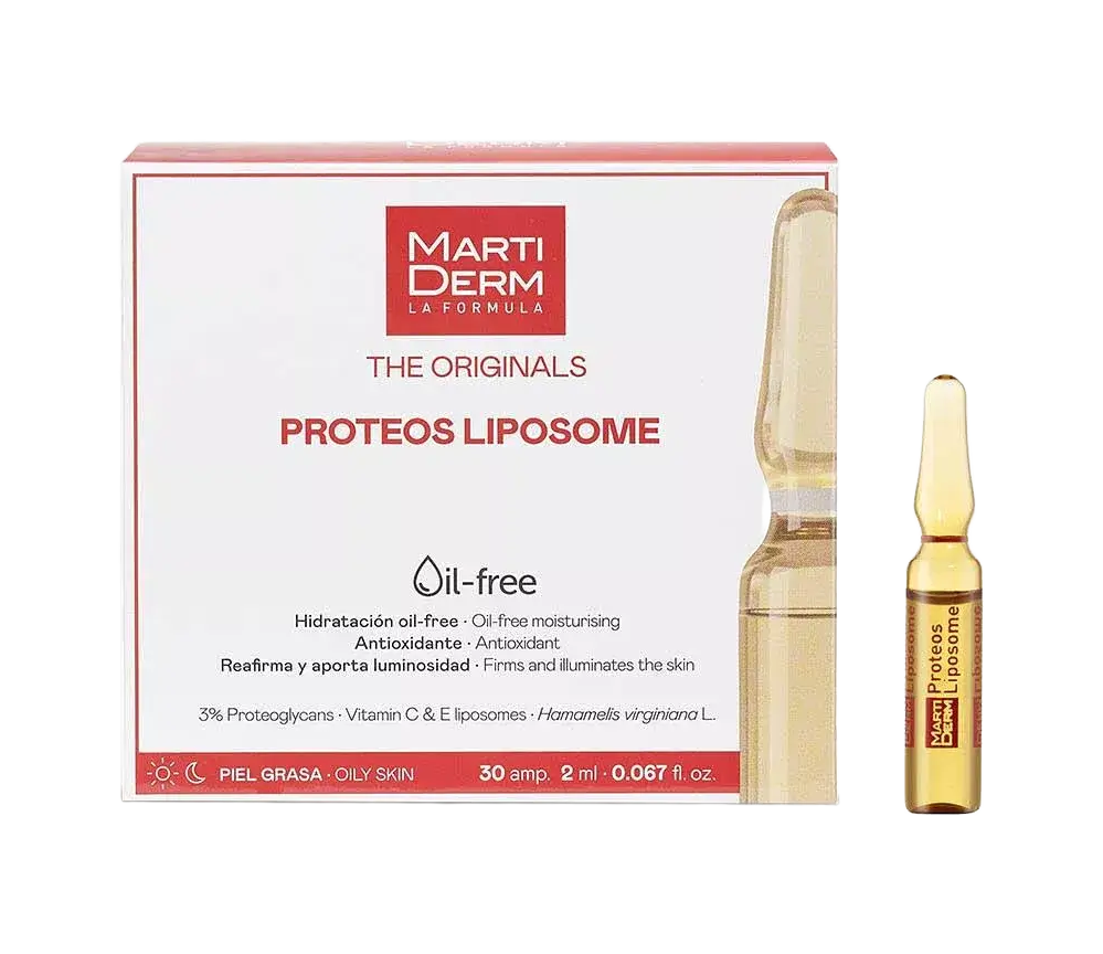 Martiderm - Proteos Liposome 10 Fiale - Trattamento Idratante E Illuminante Viso Per Pelle Grassa