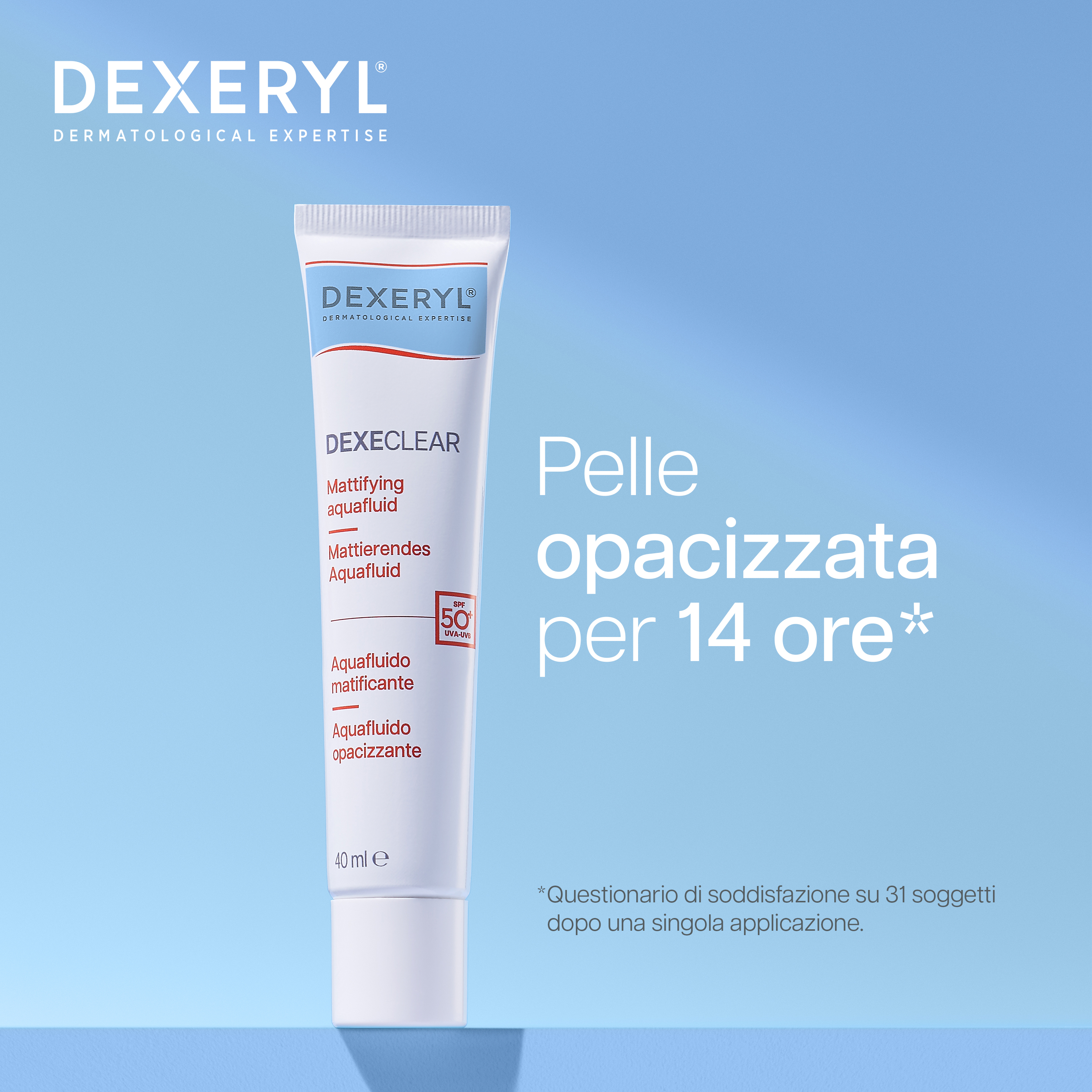 Dexeclear Dexeryl - Acquafluido Opacizzante SPF50+ Per Pelle Grassa 40 ml