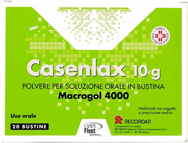 Casenlax - Macrogol 4000 Lassativo - Polvere per soluzione orale - 20 Bustine