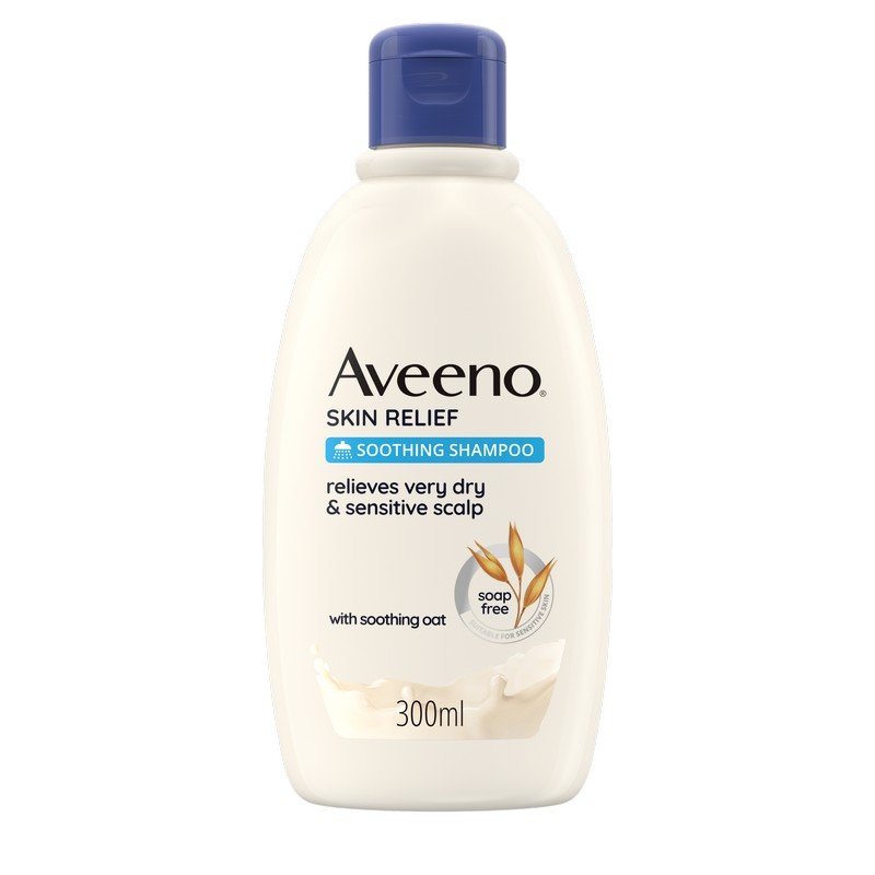 Aveeno Skin Relief Shampoo Lenitivo Per Prurito, Shampoo lenitivo e antiprurito, Shampoo delicato all'Avena per cute irritabile, Shampoo cute secca e sensibile ad alta tollerabilità, 300 ml