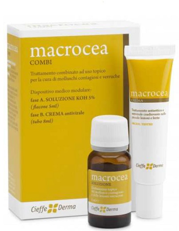 Macrocea Combi Trattamento Molluschi e Verruche Soluzione 5 ml + Crema 8 ml