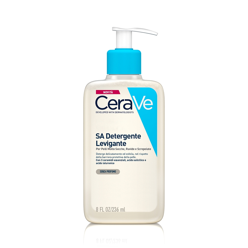 CeraVe SA Detergente Levigante per pelle molto secca, ruvida e screpolata 236 ml