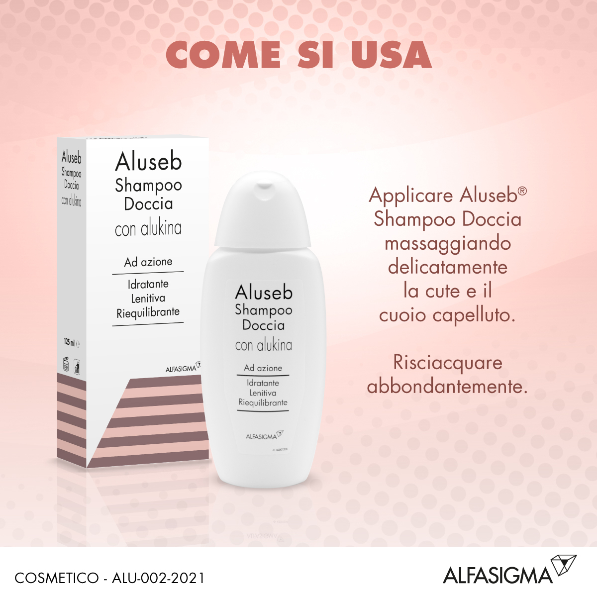 Aluseb Shampoo Doccia Con Alukina Lenitivo Riequilibrante Dermatite Seborroica 125  ml