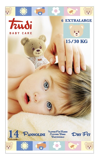 Trudi Baby Care Pannolini Assorbenti Antirritazioni XL 15-30 Kg 14 Pezzi