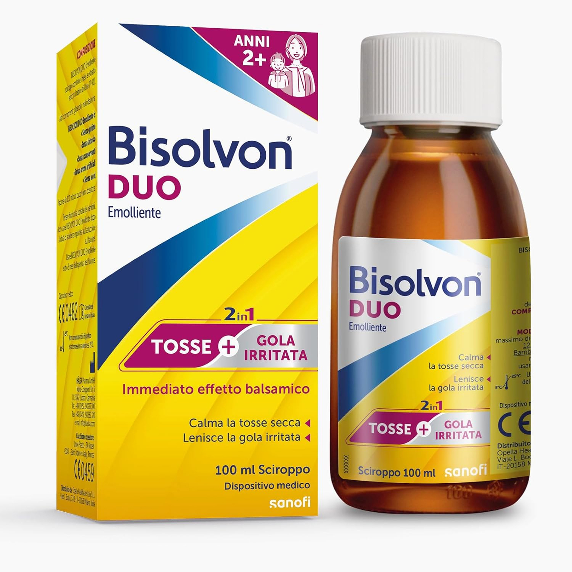 Bisolvon Duo Emolliente: Sciroppo Contro Tosse e Gola Irritata 100 ml