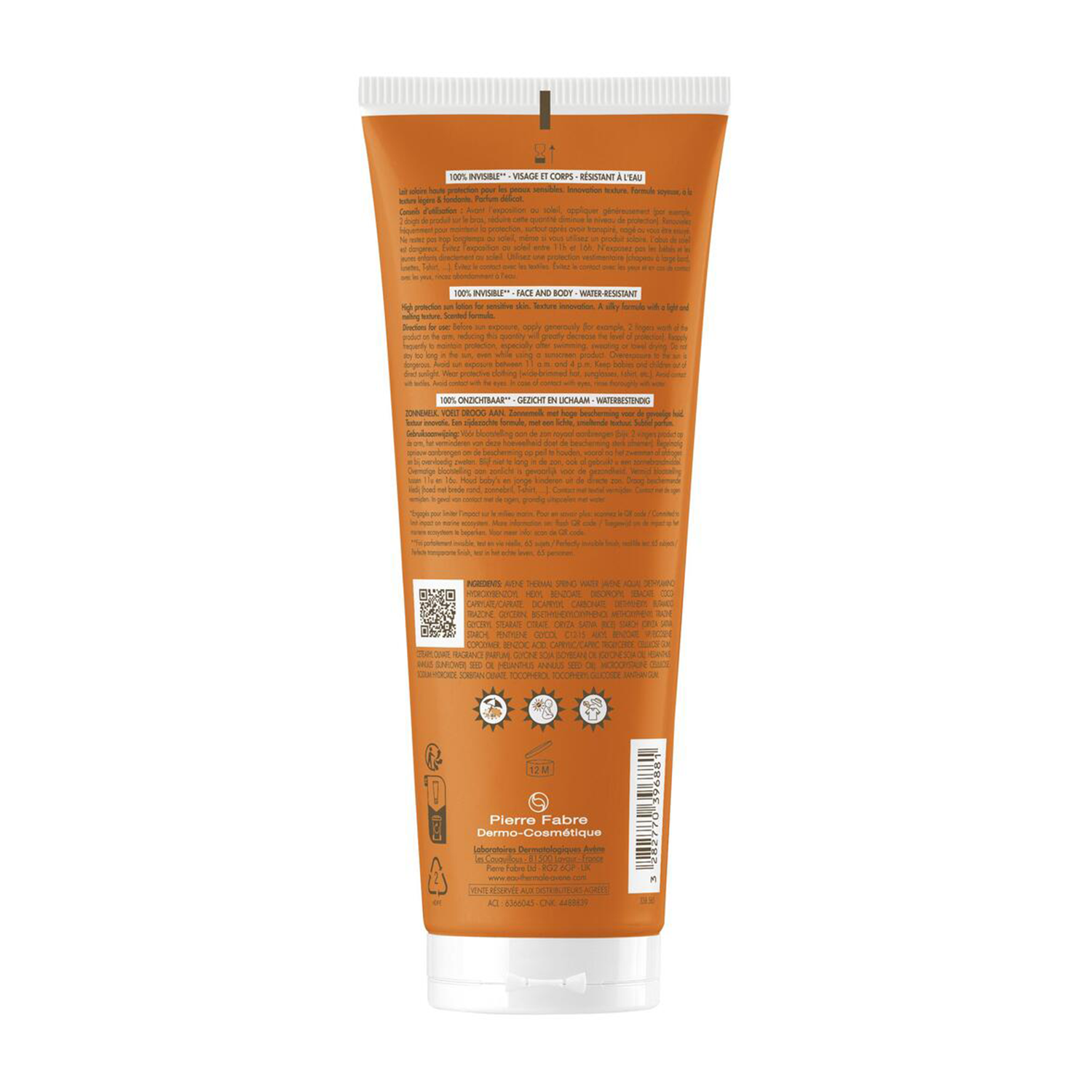 Avène Latte Solare SPF50 - Protezione Solare Invisibile Alta 250 ml