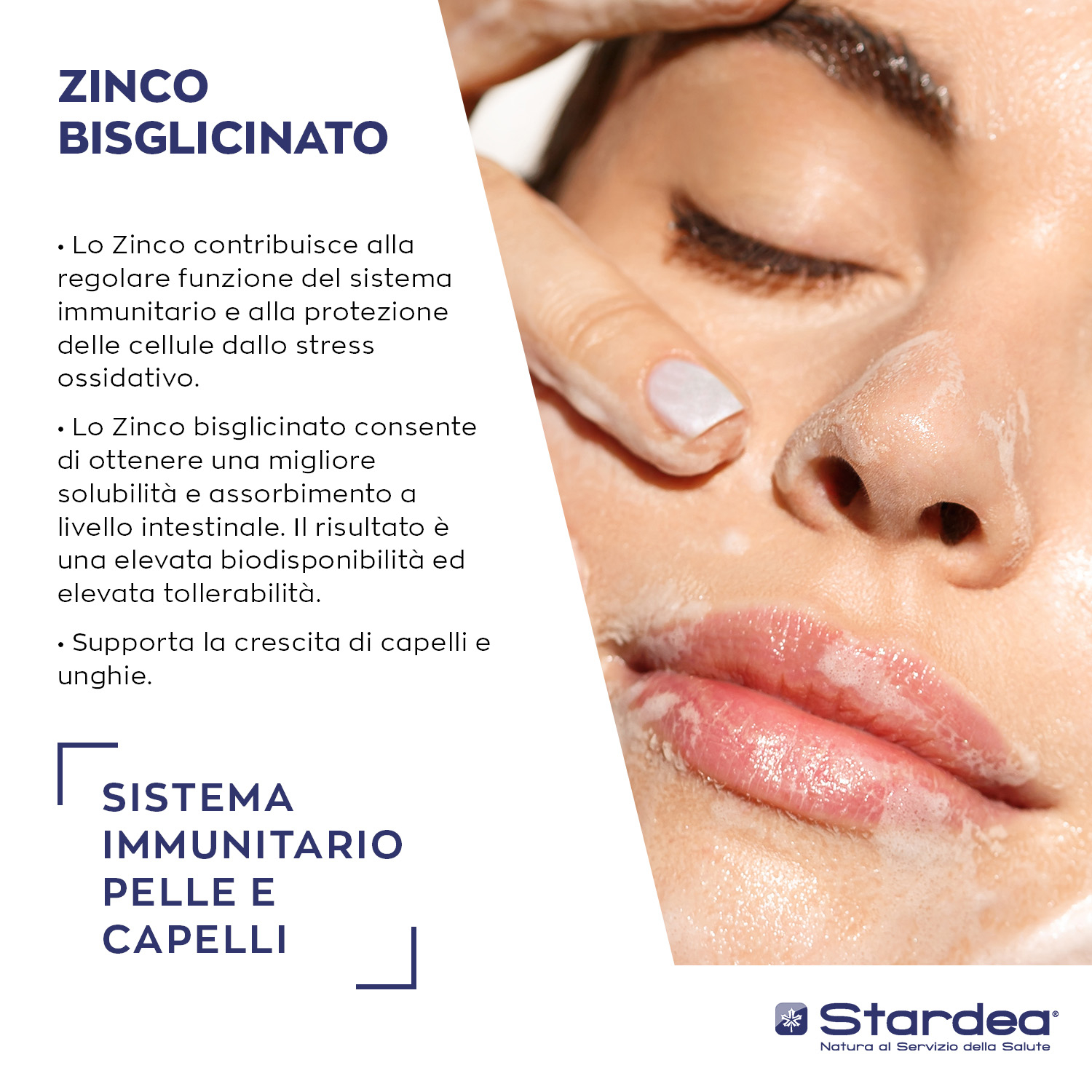 STARDEA ZINCO BISGLICINATO 15 MG - INTEGRATORE ALIMENTARE per il SISTEMA IMMUNITARIO e per il benessere di PELLE E CAPELLI