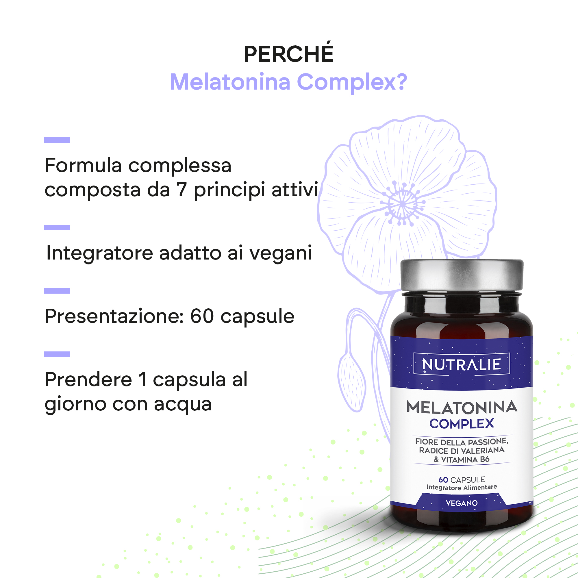 Nutralie Melatonina Complex 60 Capsule - Integratore Per Il Riposo Notturno